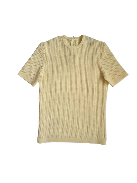 1970s Slovenka Slotera Lemon Yellow Textured Knit Top