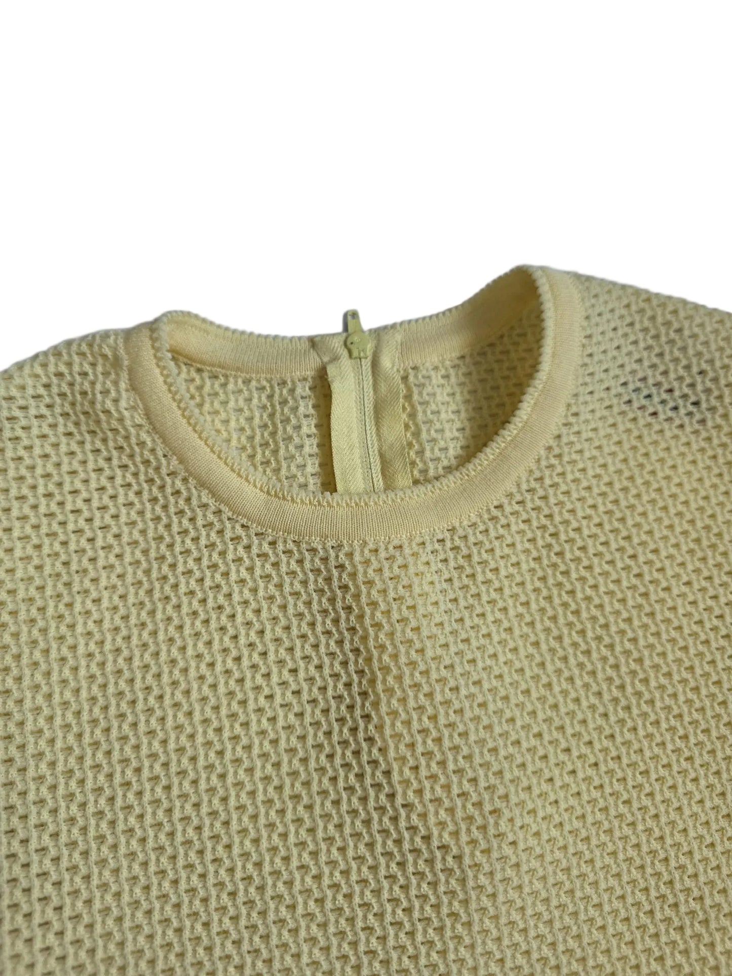 1970s Slovenka Slotera Lemon Yellow Textured Knit Top