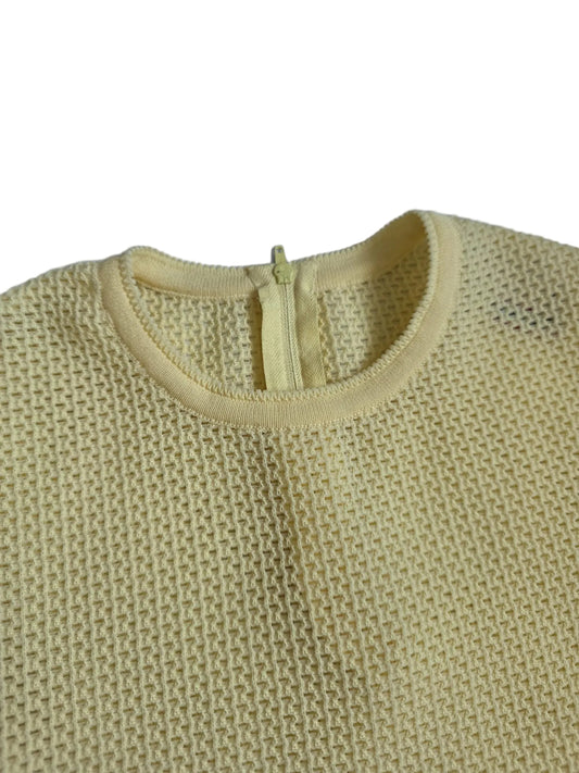 1970s Slovenka Slotera Lemon Yellow Textured Knit Top