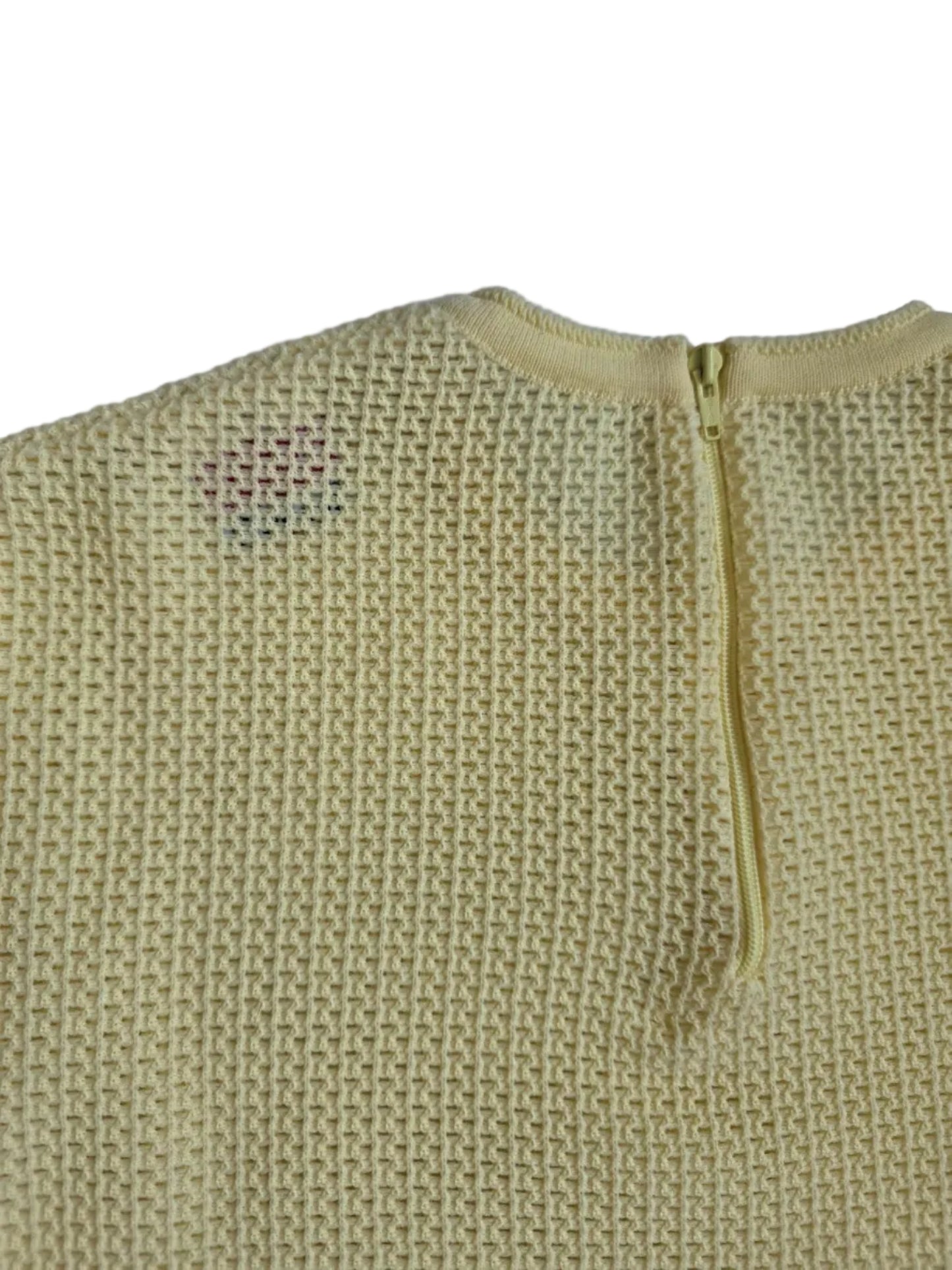 1970s Slovenka Slotera Lemon Yellow Textured Knit Top