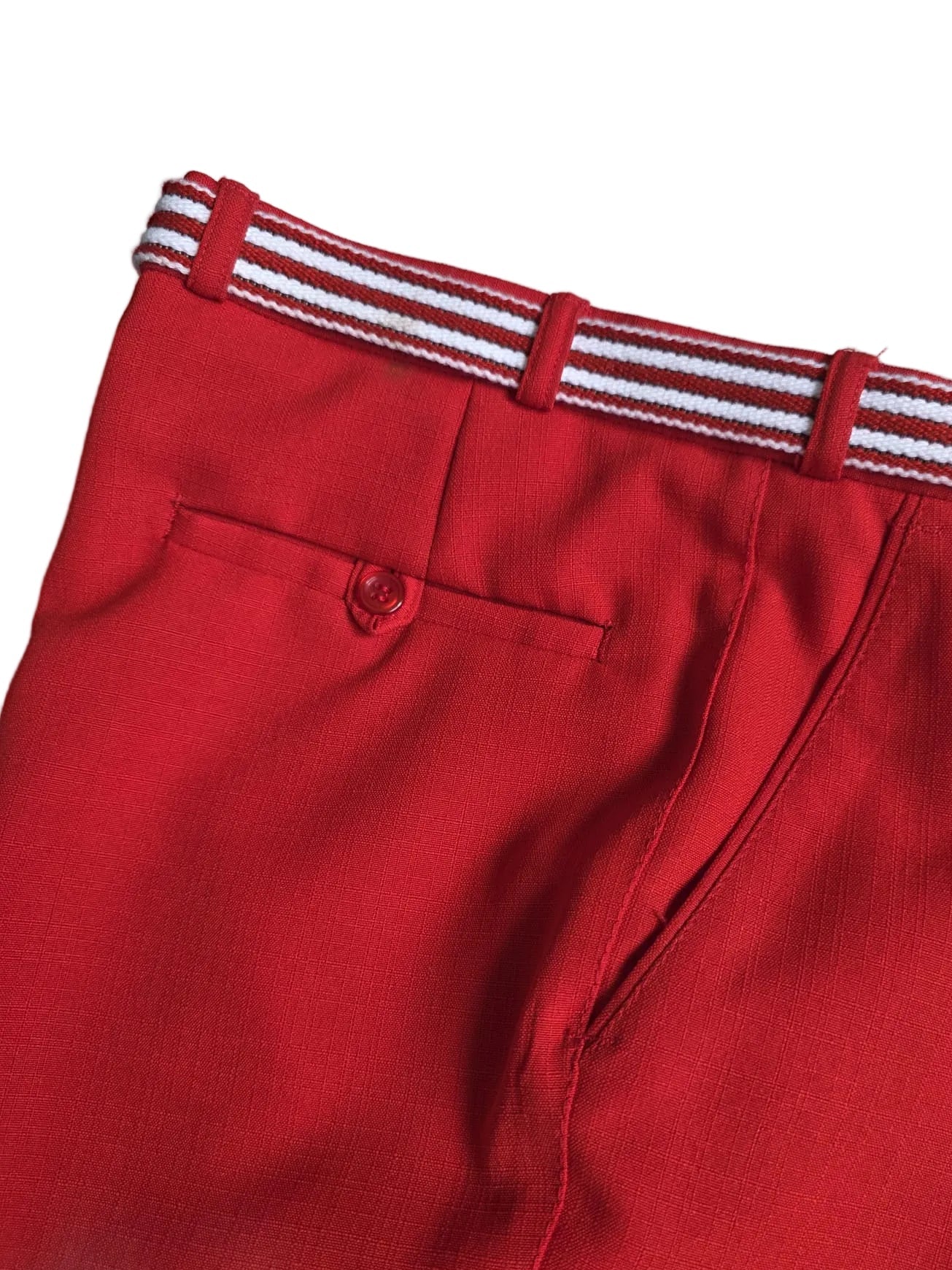 Vintage-Inspired 1970s Red Flared Trousers Mod Style