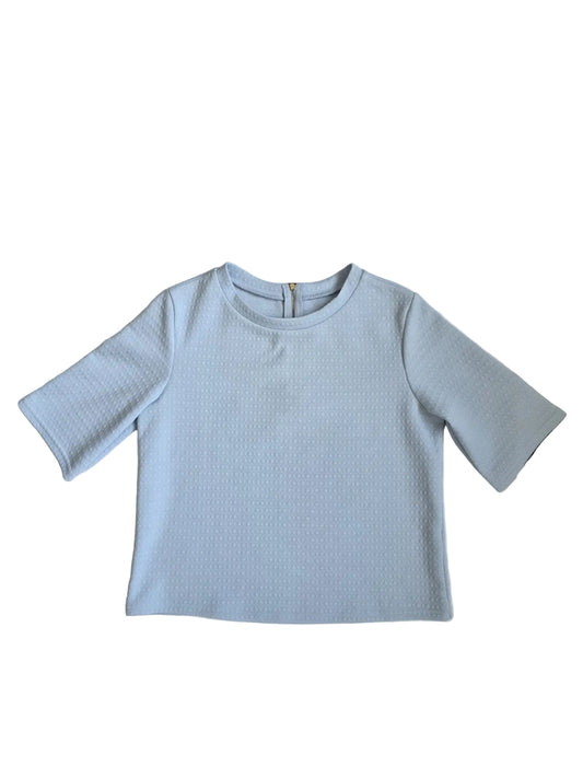 1970s Vintage Powder Blue Textured Top