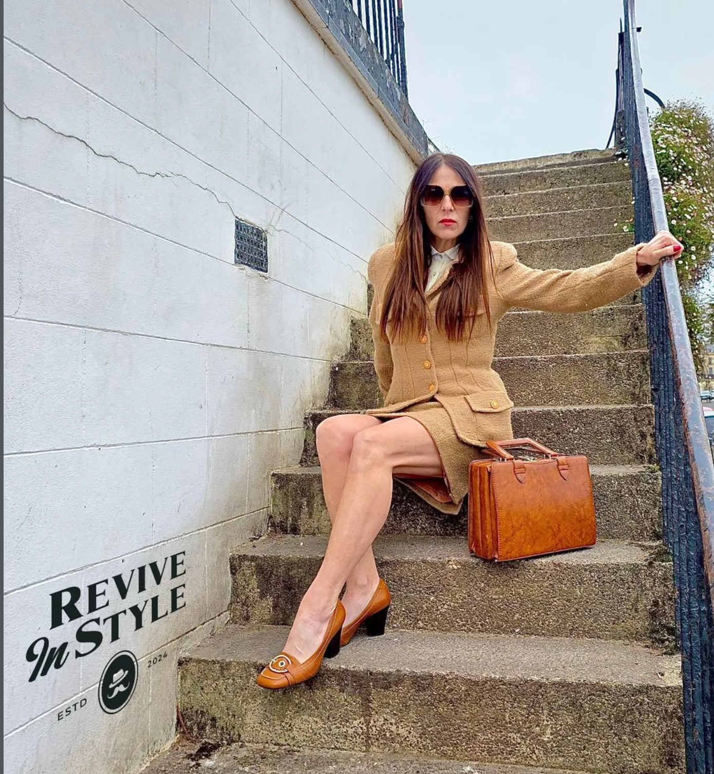 Tweed Skirt Suit with Safari Pockets — Lea Rome, Paris