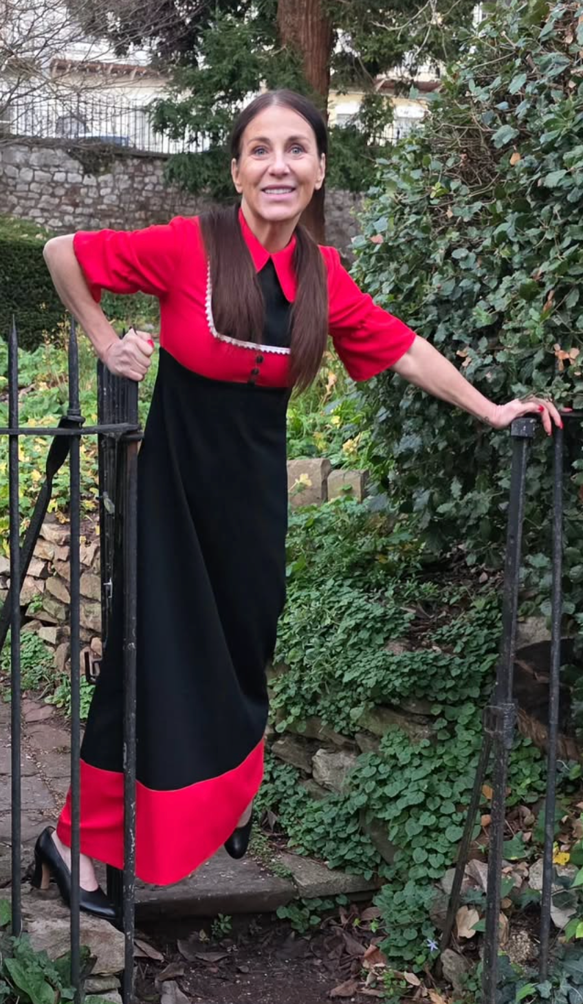 1970s Ranett Modeller Contrast Collar Dress