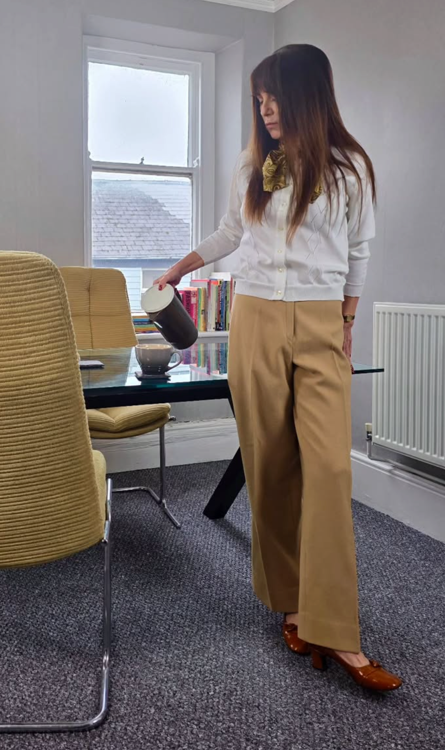 1980s Vintage High Waisted Wide Leg Trousers Made in Sweden
