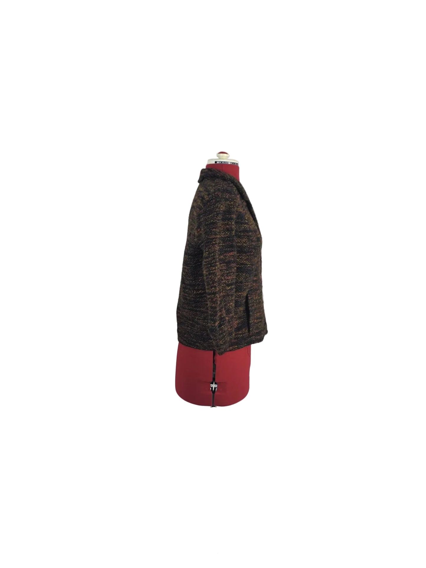 Elvi Couture Textured Wool Blend Blazer, Multicolour Tweed Effect