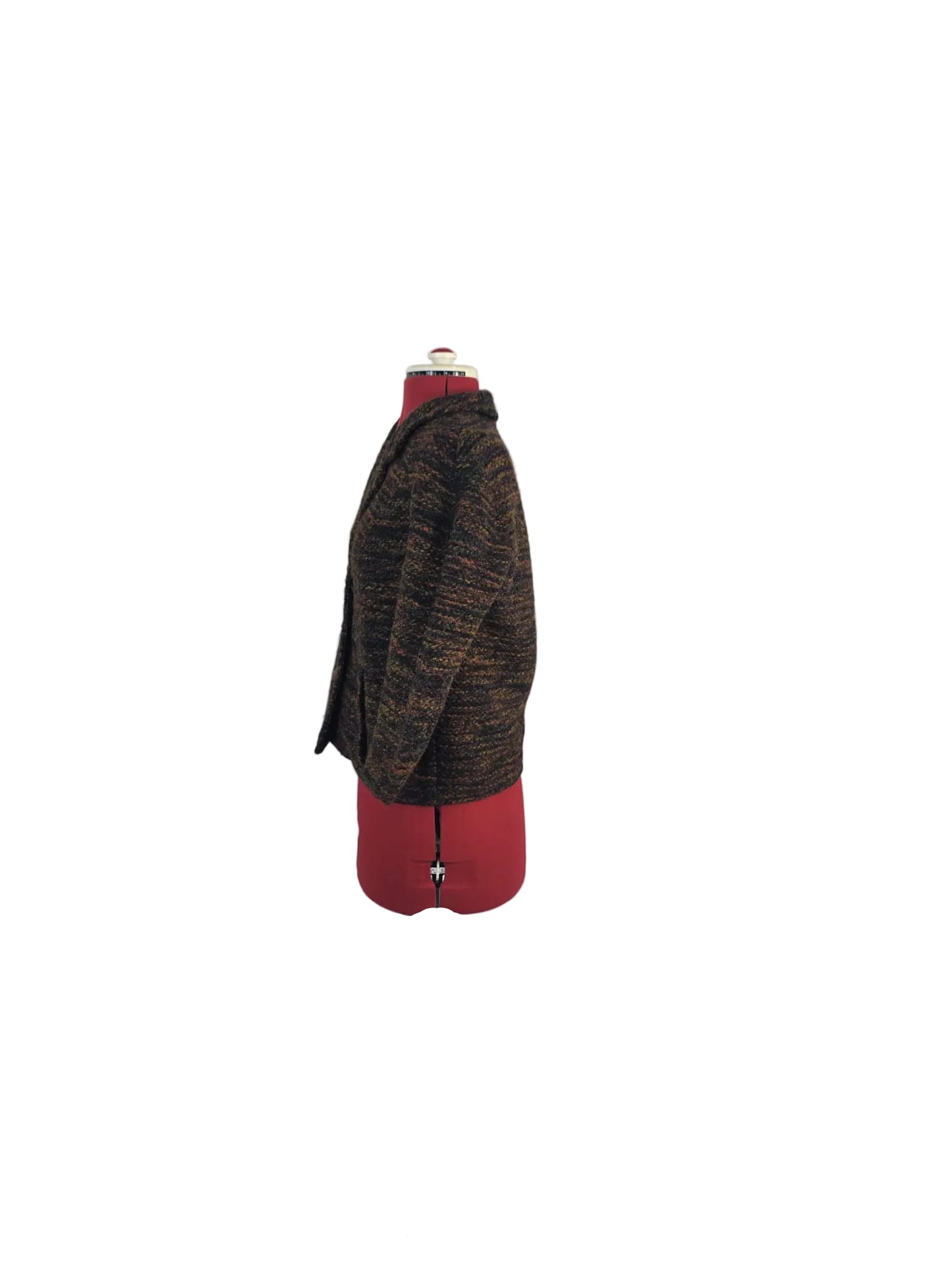 Elvi Couture Textured Wool Blend Blazer, Multicolour Tweed Effect