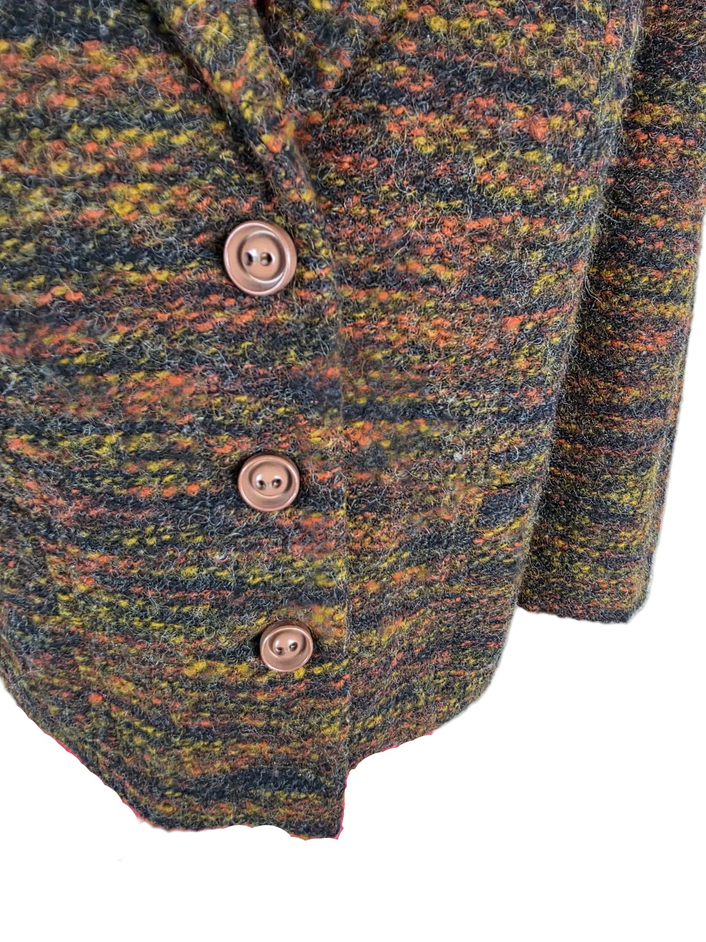 Elvi Couture Textured Wool Blend Blazer, Multicolour Tweed Effect