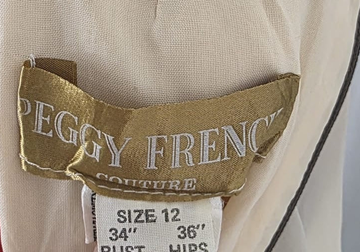1960s Peggy French dress beige and brown